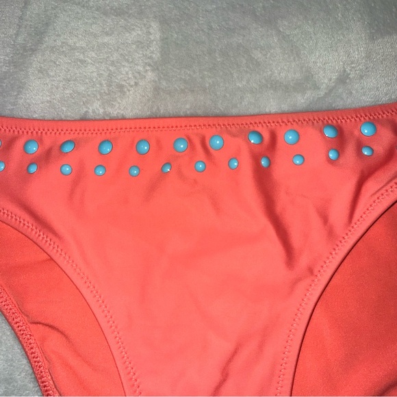 NEW Aerie Pink Blue Coral Cheeky  Bikini Bottom Size Large - Picture 6 of 7
